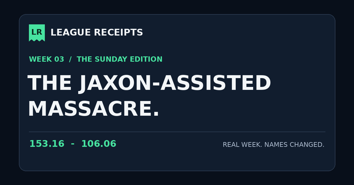 League Receipts preview